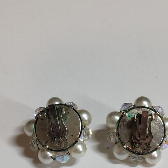 Vintage Double Strand Pearl (faux) Necklace With Matching Clip On Earrings - Picture 4 of 8